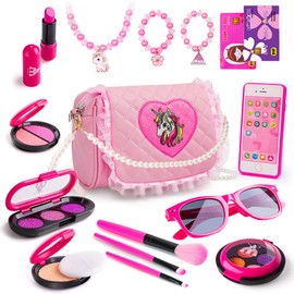 Meland Toys for Girls - Toddler Girls Gift Idea for Birthday Christmas, Pretend Makeup Kit with My First Purse Toy, Makeup for Kids Age 3-6 Year Old for Pretend Play