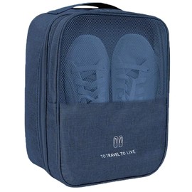 CINLITEK Shoe Bag,Travel Shoe Bag Waterproof Portable Organizer Storage Shoe Pouch Holds 3 Pair of Shoes (Navy Blue)