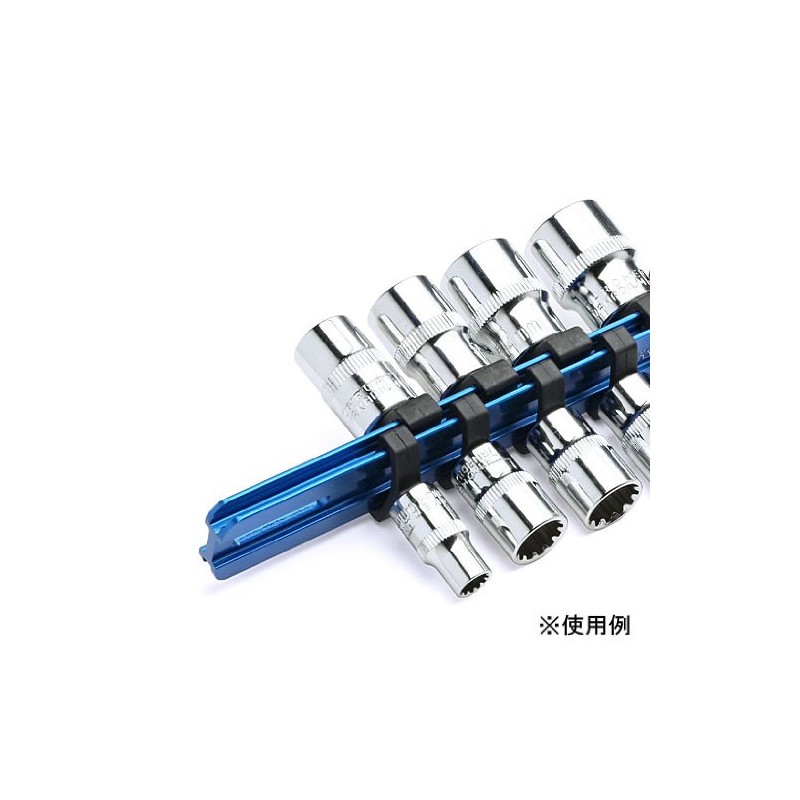 STRAIGHT Socket Holder, Blue, 1/4 inch (6.3 mm) & 3/8