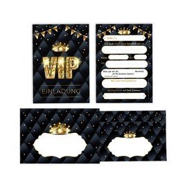 Minkocards 12 Invitation Cards Including 12 Envelopes for Birthday Children's Birthday VIP Disco Boys Girls Teen Adults Invitation Birthday Invitations