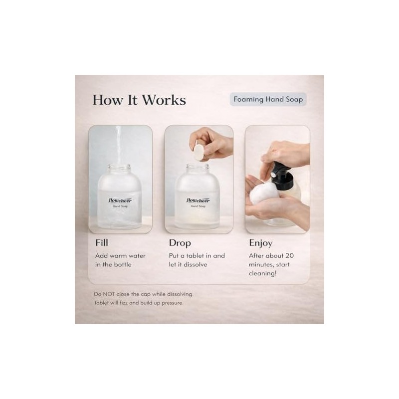 Flowcheer Foaming Hand Soap Refill Tablets, 12 Pack (Makes 12