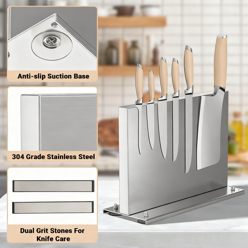 Kirumie Magnetic Knife Holder, Stainless Steel Magnetic Knife Block with