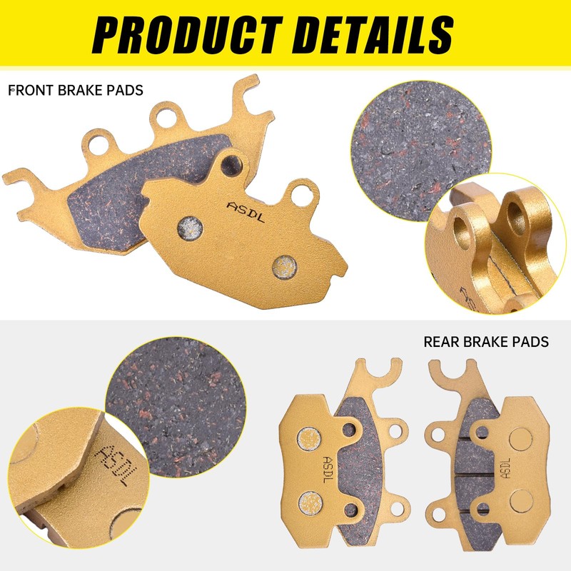 Brake Pads Ceramic Fit for Kawasaki Mule Pro FXT/EPS KAF
