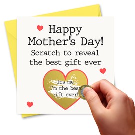 Funny Mothers Day Card For Mum Scratch Off Scratchcard Style Mother's Day Card From Child Son Daughter Scratch Card