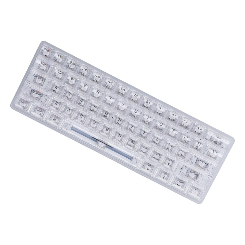 61 Keys Transparent Mechanical Keyboard Clear Keycap Wired Gaming Keyboard