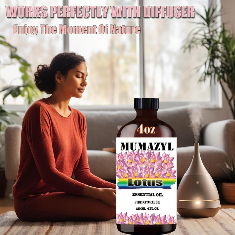 MUMAZYL Lotus Essential Oil 4 Fl Oz 120ML and Essential