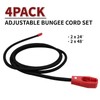Lekarf Adjustable Bungee Cords, 4PC Pack Include 2x24 inch, 2x48