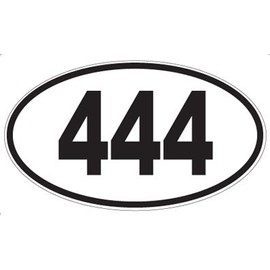US Decal, Inc. Number 444 Oval Sticker