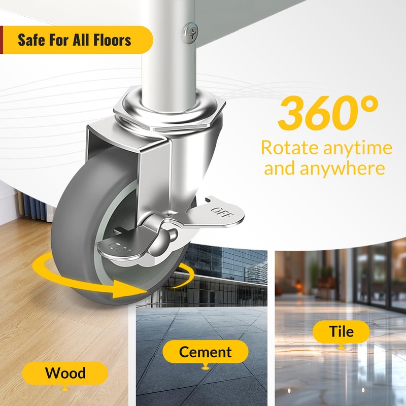HOLKIE Caster Wheels 3 inch Locking Casters Set of 4,