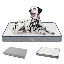 EMPSIGN Reversible Cool and Warm Dog Bed for Crate Pad, Pet Beds with Washable and Removable Cover, Dog Crate Bed Sleeping Mats, Bed for Dog Crate for Large Medium Small Dogs, Grey