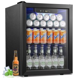 1.7 Cu. ft. Beverage Refrigerator Cooler, Mini Fridge with Glass Door