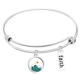 Vera Glam Mustard Seed Pendant Bracelet, Faith Bracelet, Stainless Steel Faith Bracelet, Christian Faith Bracelet, Men's and Women's Religious Jewelry Gifts