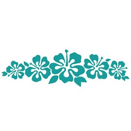 Hibiscus Band Vinyl Sticker Flower Decal Hawaii Aqua Flower Lei