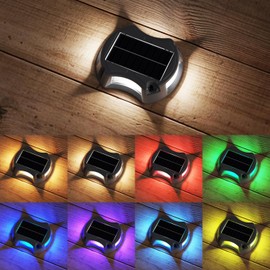 ZSYIQIXI Solar Driveway Lights 12 Pack, 9 Colors in 1 Solar Dock Lights Outdoor Waterproof IP68 for Driveway Markers Marine Dock Warning Step Pathway Sidewalk