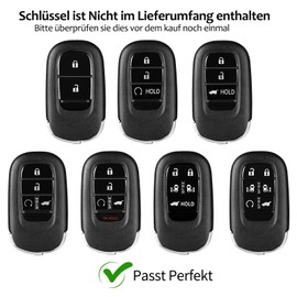 T-carbon Car Key Case Compatible with Honda, Car Key Case Compatible with Civic Type R Accessories Accord Civic HR-V CR-V Pilot Sport Accessories, Silver Black