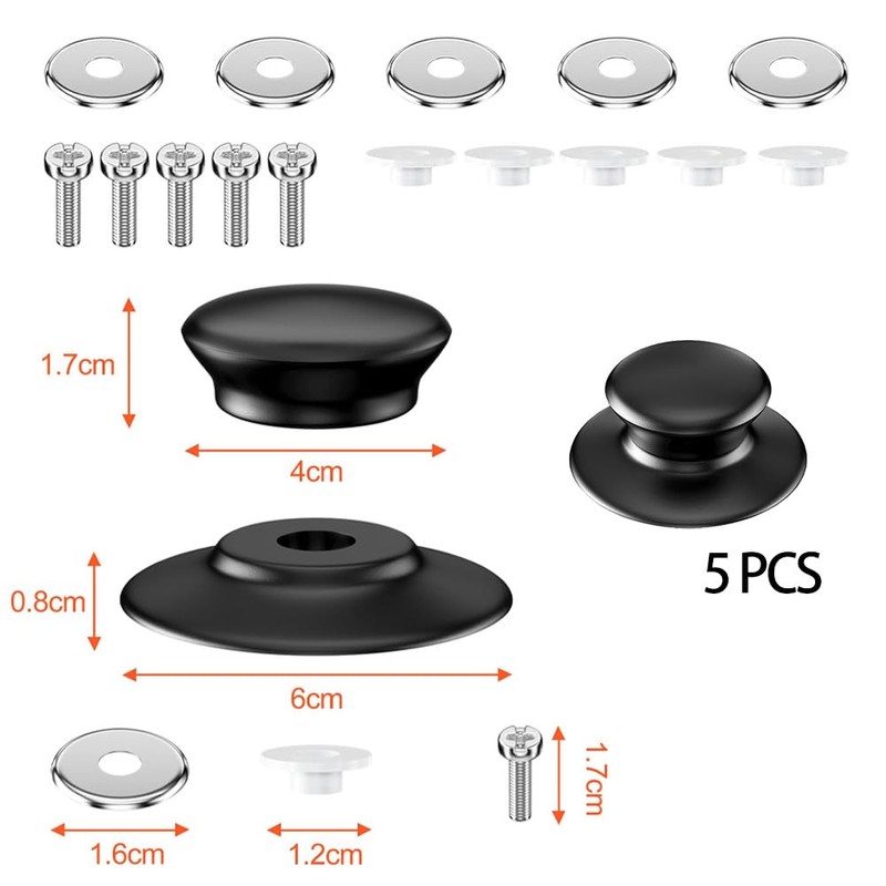 Pack of 5 Pot Lid Handles, Universal Pot Handle, Pan