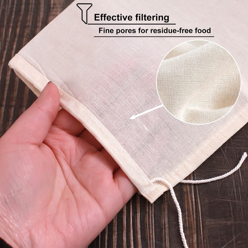 FTONOM5 2 Pack Large Cheese Cloth Bags for Straining -