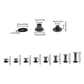 JJWNMLL 20 Sets Chicago Screw Posts, Rivet Chicago Binding Screws, Metal Rivet Replacement Repair for Bags, Collar, Harness, Luggage, Purse, Dog Lead, Backpack, Belt