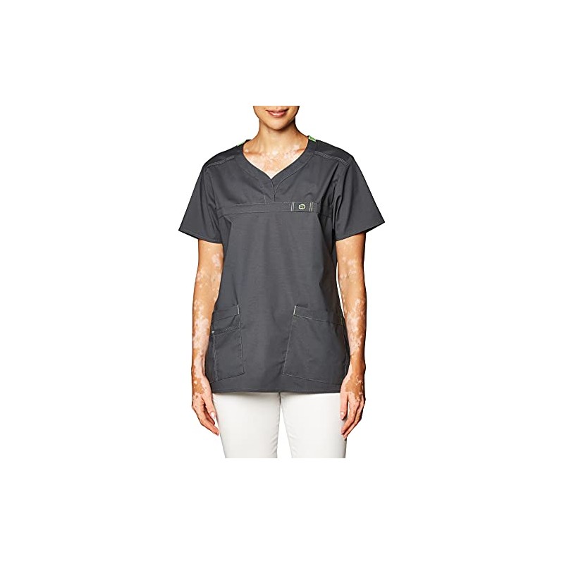 WonderWink Women's Wonderflex Patience Scrub Top, Charcoal, X-Large