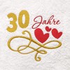 Abc Casa Gift Towel for 30th Birthday with Embroidered Hearts