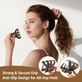 Pack of 8 Women's Hair Clips - Plastic Hair Clips, Non-Slip Design, Stable Hold for Thick and Fine Hair, Ideal for Everyday and Party Hairstyles (Blossoms/Flowers)