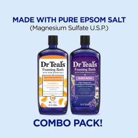 Dr Teal's Foaming Bath with Pure Epsom Salt, Vitamin C & Sleep Blend, 34 fl oz (Pack of 2)