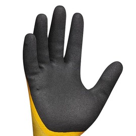 Gebol - Pro Tex Work Gloves with Waterproof Double Coating - Good Fit and Grip - 1 Pair - Size XL (Size 10) - Yellow/Black