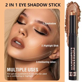 Melsintern Light Taupe Eyeshadow Stick Makeup, Matte Cream Eye Shadow Pencil,High Pigmented Crease proof Glitter Eye Shadow Brightener Stick, Waterproof Long Lasting Eye Highlighter Crayon Eyeliner