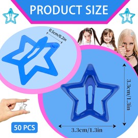 50 PCS Star Hair Clips, Colorful NonSlip Dopamine Hair Barrettes, Plastic Star Clips for Kids and Women Girls, Party Hair Accessories, Cute and Durable Design for Daily Use