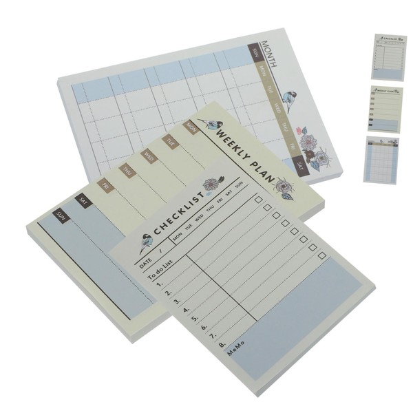 TEHAUX 6pack Daily Planner Notepad Compact To-do List Notebooks Page