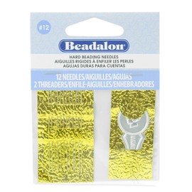 Beadalon Agujas duras #12 12 piezas + 2 enhebradores