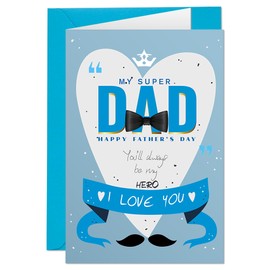 Father's Day Gifts - Fathers Day Card, Dad Gifts for Fathers Day from Daughter Son Kids Wife - Father's Day Cards, Daddy Birthday Cards, Sticker- Blank Inside - Funny, Unique Card