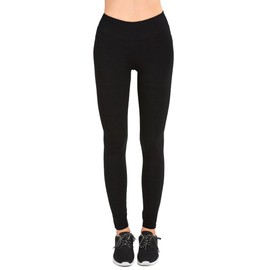 Women's Juniors High Waisted Cotton Layering Leggings (Small, Black)