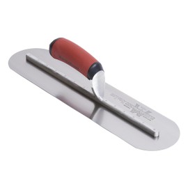 MARSHALLTOWN Fully Rounded Concrete Finishing Trowel, High Carbon Steel Blade, DuraSoft Handle, 16 x 4, Made in the USA, MXS66FRD