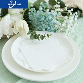 JEBBLAS Cocktail Napkins Cloth Like Napkins, Disposable Beverage Bar Napkins Square Napkins, Perfect for Party, Christmas, anniversarie, 25 X 25cm(200, White)