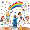 decalmile Children's Rainbow Wall Sticker, Quotes, Inspirational Learning Handprint Wall