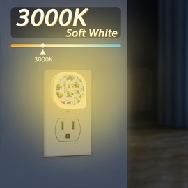 HUSITI Cartoon Car Night Light, Construction Machines Tractor Dusk to Dawn Round Lamp Auto Sensor for Bathroom Hallway Living Room