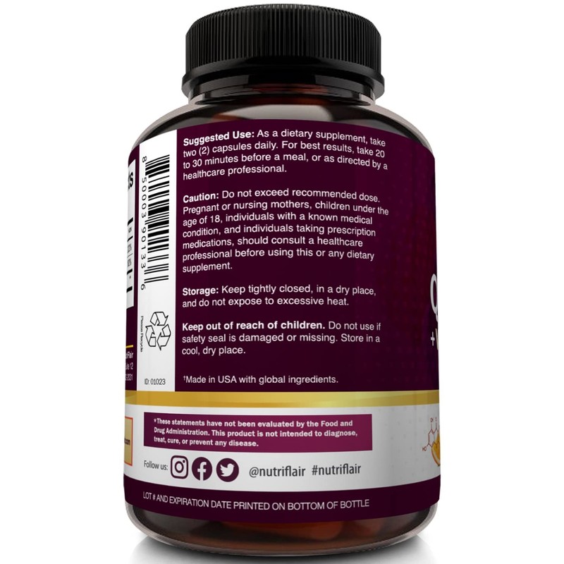 NutriFlair Quercetin 1200mg with Vitamin C and Zinc, 120 Capsules