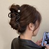 Exquisite Wavy Pearl Automatic Hair Clip for Updos and Half-Updos - Chic Niche Design Hairpin One Size / Gold 20ea