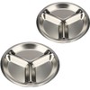 2 Pack Divided Plates, 10.25 Inch Three Section Round Plate