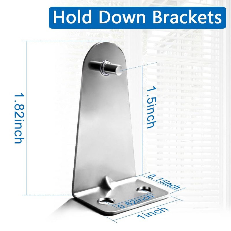 12pcs Metal Blinds Hold Down Brackets, Silver Door Blinds Bottom