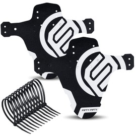 FIFTY-FIFTY MTB Mudguard, Bicycle Mudguard, Mountain Bike Rear and Front Mud Scraper Splash Guard Fit 26 27.5 29 Inch Fat Bike (White, Pack of 2)