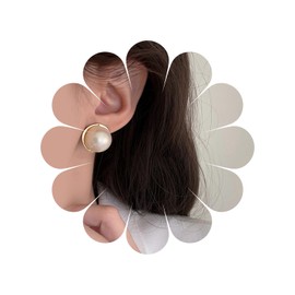Ximdble Vintage Pearl Stud Earrings Gold Half Pearl Earrings Round Pearl Earrings Gold Minimal Earrings Jewelry for Women