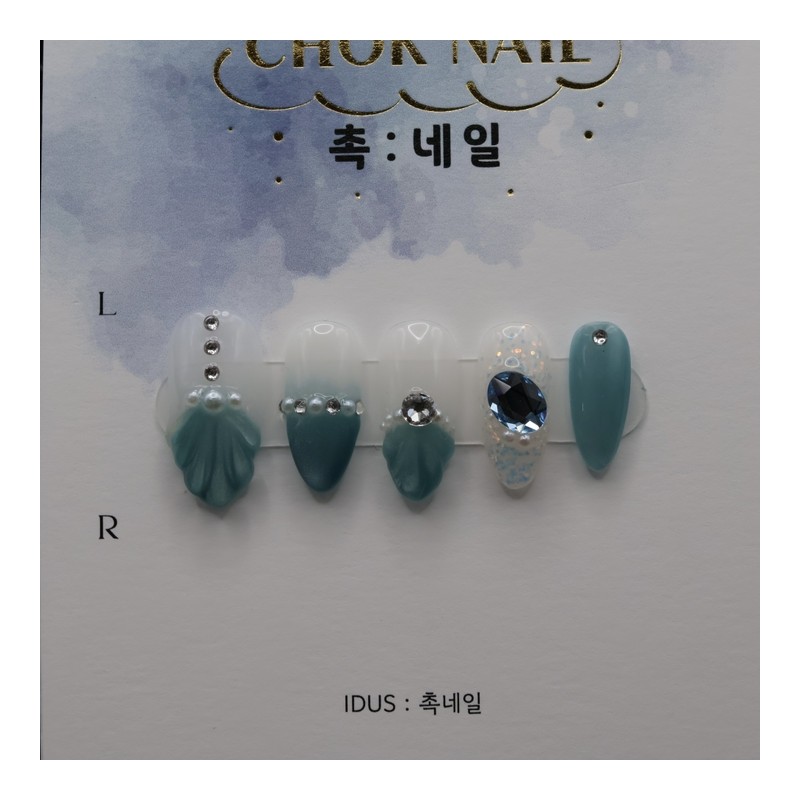 CHOK: 07 Shell Princess ❤Handmade nail tips❤ - Almond /