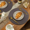 Brown Placemats Set of 4 Round Braided Placemats Plastic Woven