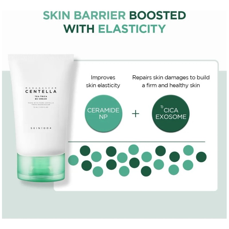 Skin1004 Madagascar Centella Tea-trica B5 crema 75 ml, calma y