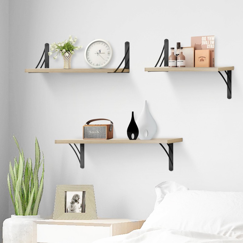 Z Metnal Decor Shelf Brackets, Matt Black Triangle Shelving Brackets,