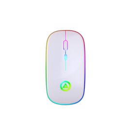 A2 Mouse Luz Led Inalambrico Recargable Color Blanco 2.4G Portatil USB Optico con Receptor USB y Adaptador Micro USB