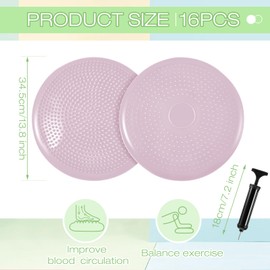 Amylove 13 Pcs Inflated Wobble Cushion Wiggle Seat for Kids Flexible Seating Exercise Balance Disc Stability Balance Pad Sensory Seat Balance Boards for Office School, Pump Included (Morandi)