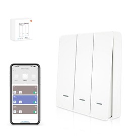 IHSENO ZigBee3.0 Smart Switch 3 Gang Wireless Scene Switch, ZigBee Smart Light Switch Need Zigbee Hub Work with Tuya Smart Life APP Smart Button Scene Remote for Tuya Smart Home Devices (3 Gang)